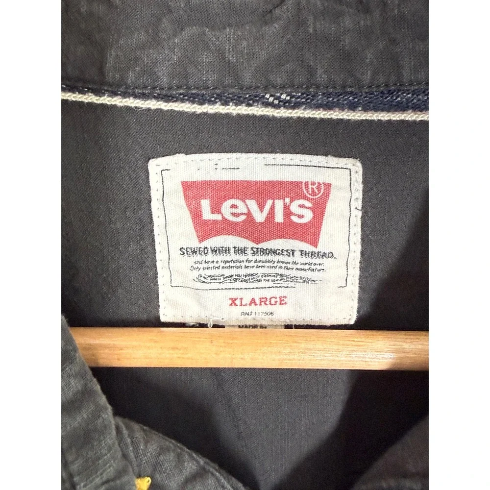 Levis Mens XL Gray Long Sleeve Button Down Cotton Work Shirt 3LDLW124